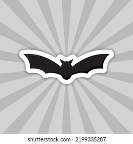 Note sticker with Bat, vector
