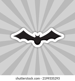 Note sticker with Bat, vector