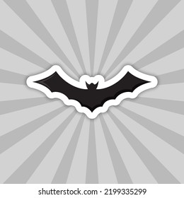 Note sticker with Bat, vector