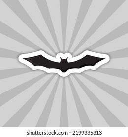 Note sticker with Bat, vector