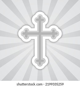 Note sticker with Christian Cross, vector