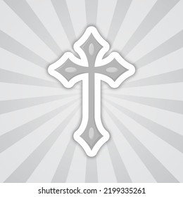 Note sticker with Christian Cross, vector