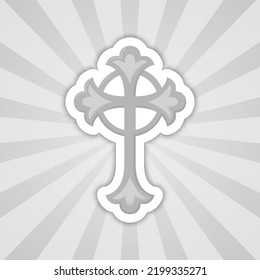 Note sticker with Christian Cross, vector