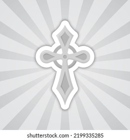 Note sticker with Christian Cross, vector