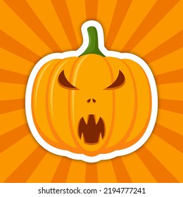 Note sticker with Halloween Pumpkin, vector