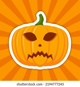 Notizaufkleber mit Halloween Kürbis, Vektorgrafik
