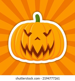 Note sticker with Halloween Pumpkin, vector