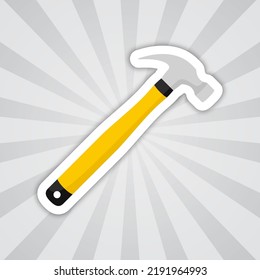 Note sticker with Hammer, vector