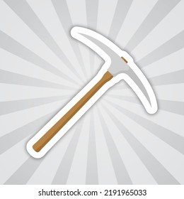 Note sticker with Pickaxe, vector