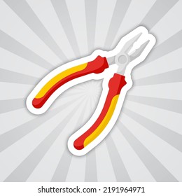 Note sticker with Pliers, vector