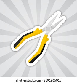 Note sticker with Pliers, vector