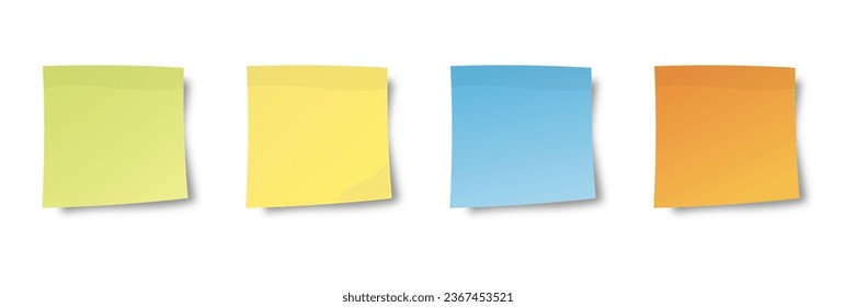 Note sticker. Post note sticker. Set of multi-colored stickers. Sticky notes paper. Sticky note paper sheets collection. Collection of different colored sheets of notes paper. Paper note piece