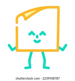 note sticker school character color icon vector. note sticker school character sign. isolated symbol illustration
