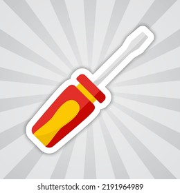 Note sticker with Screwdriver, vector