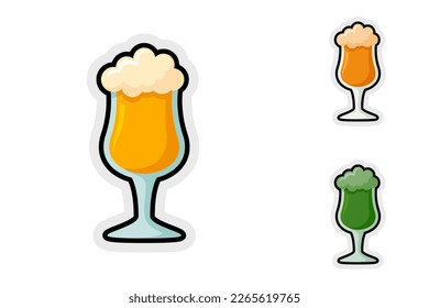 Juego de etiquetas de nota con cerveza