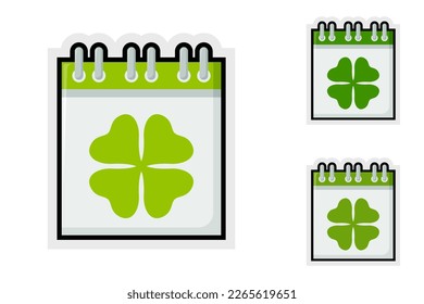 Juego de etiquetas de nota con Calendario con Clover