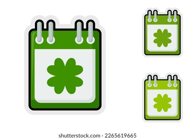 Juego de etiquetas de nota con Calendario con Clover
