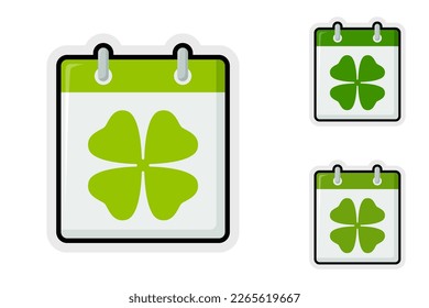 Note sticker set with Calendar with Clover
