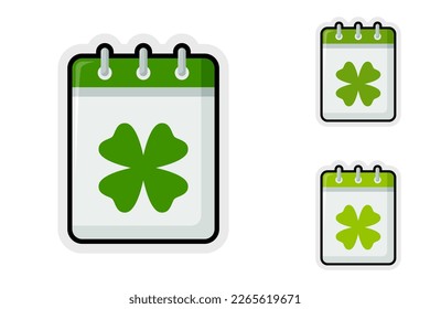 Juego de etiquetas de nota con Calendario con Clover