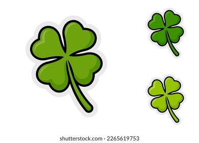 Note sticker set with Clover Leaf