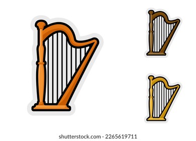 Note sticker set with Harp