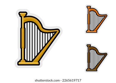 Note sticker set with Harp
