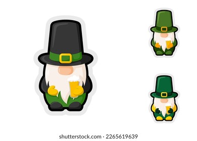 Note sticker set with Leprechaun