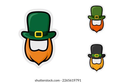 Note sticker set with Leprechaun Hat and Beard