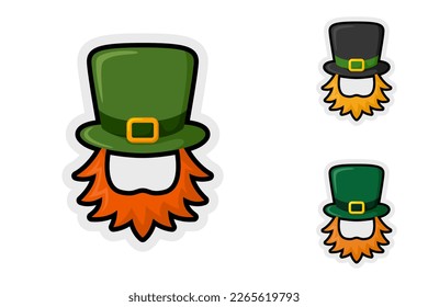 Note sticker set with Leprechaun Hat and Beard