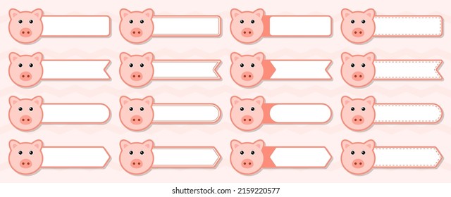 Note sticker set with Pig