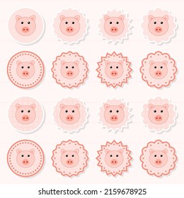 Note sticker set with Pig