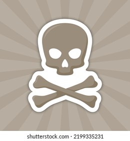 Note sticker with Skull and Crossbones, vector