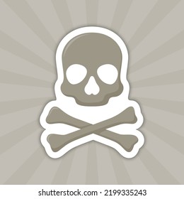 Note sticker with Skull and Crossbones, vector