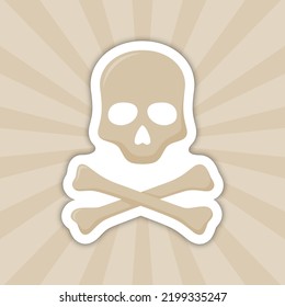 Note sticker with Skull and Crossbones, vector