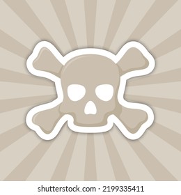 Note sticker with Skull and Crossbones, vector