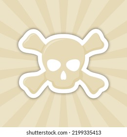 Note sticker with Skull and Crossbones, vector