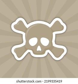 Note sticker with Skull and Crossbones, vector