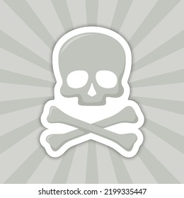 Note sticker with Skull and Crossbones, vector
