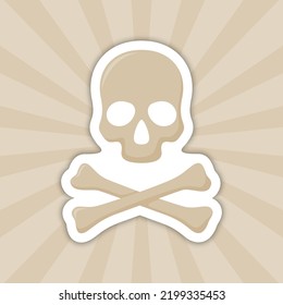 Note sticker with Skull and Crossbones, vector