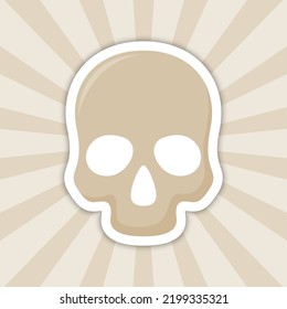 Note sticker with Skull, vector