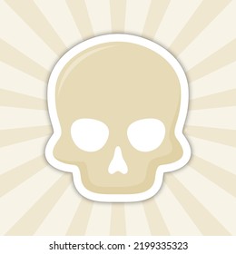 Note sticker with Skull, vector