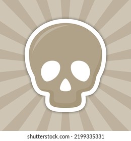 Note sticker with Skull, vector