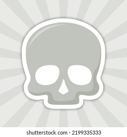 Note sticker with Skull, vector