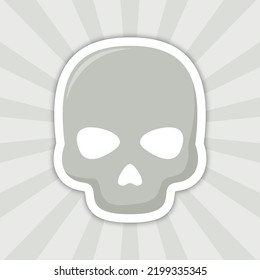 Note sticker with Skull, vector