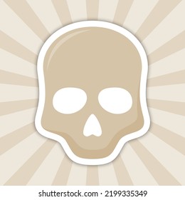 Note sticker with Skull, vector
