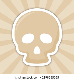 Note sticker with Skull, vector