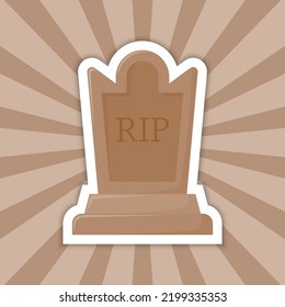 Note sticker with Tombstone, vector