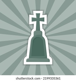Note sticker with Tombstone, vector