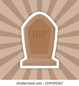 Note sticker with Tombstone, vector