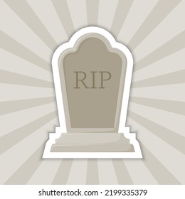 Note sticker with Tombstone, vector